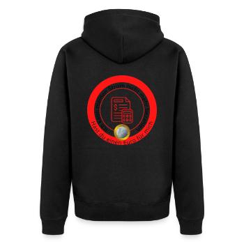 Ich kann meinen Strom nicht mehr bezahlen - Unisex Premium Bio Zip Hoodie - Schwarz - Hinten - Nico (187cm)