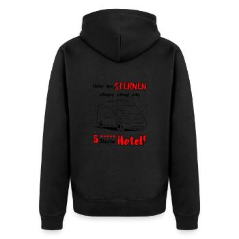 Camping Van Camping-car Dicton + Motif - Veste à capuche bio Premium Unisexe - noir - Dos - Nico (187cm)