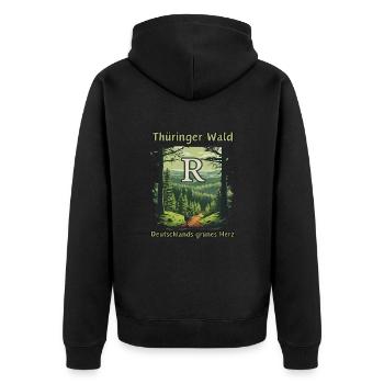 Thuringe-Le cœur vert de l’Allemagne-Rennsteig - Veste à capuche bio Premium Unisexe - noir - Dos - Nico (187cm)