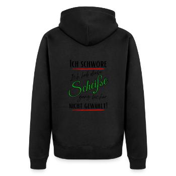 I swear I didn't choose this shit! - Unisex Premium Organic Zip Hoodie - black - Back - Nico (187cm)