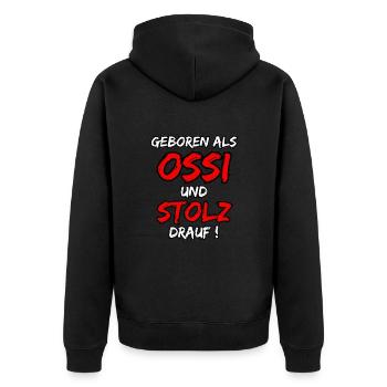 Né en tant qu’Ossi et fier de l’être ! - Veste à capuche bio Premium Unisexe - noir - Dos - Nico (187cm)