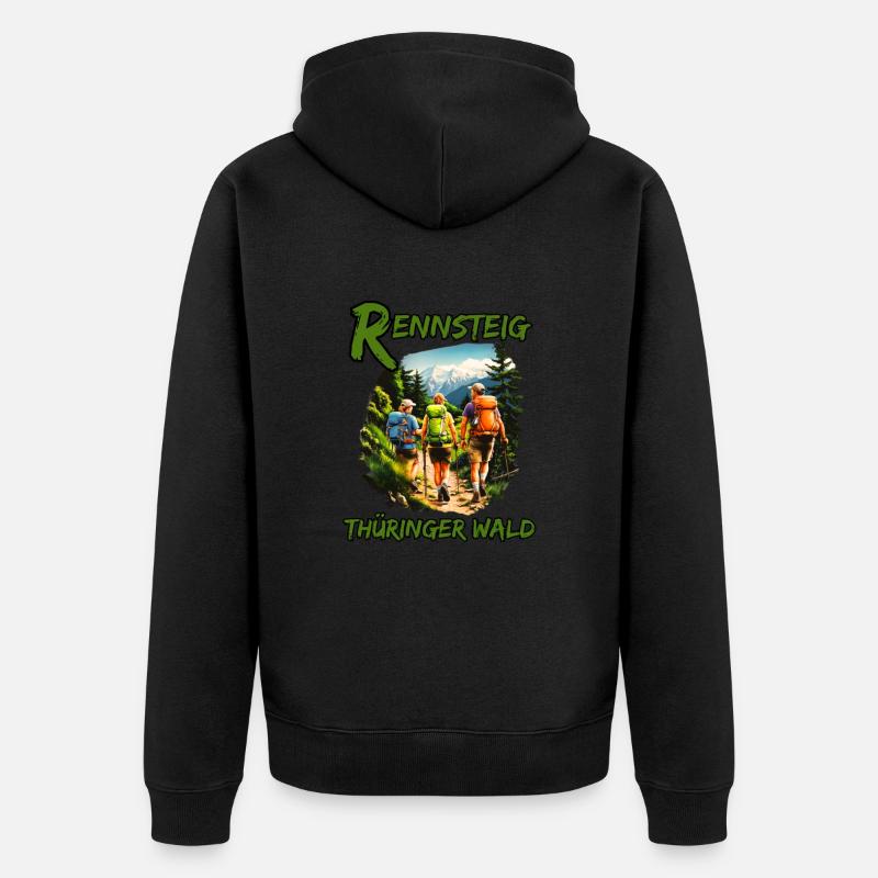 Rennsteig-Forêt de Thuringe-Thuringe - Veste à capuche bio Premium Unisexe - undefined