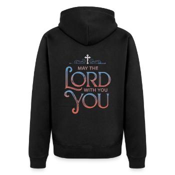 Que le Seigneur soit avec vous - Veste à capuche bio Premium Unisexe - noir - Dos - Nico (187cm)