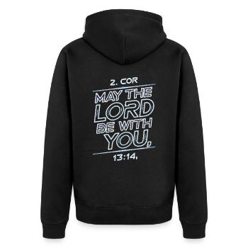 Que le Seigneur soit avec vous - Veste à capuche bio Premium Unisexe - noir - Dos - Nico (187cm)