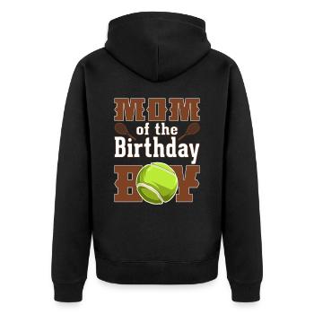 Mutter Des Geburtstagskindes Tennis Party Familie - Unisex Premium Bio Zip Hoodie - Schwarz - Hinten - Nico (187cm)