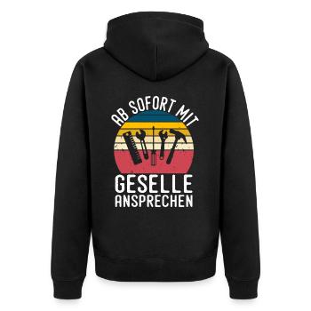 Automotive Mechatronics Technician Journeyman Gift - Unisex Premium Organic Zip Hoodie - black - Back - Nico (187cm)