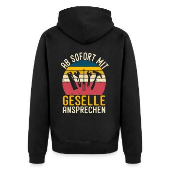 Automotive Mechatronics Technician Journeyman Gift - Unisex Premium Organic Zip Hoodie - black - Back - Nico (187cm)
