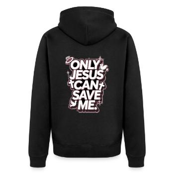 Seul Jésus peut me sauver Conception chrétienne - Veste à capuche bio Premium Unisexe - noir - Dos - Nico (187cm)