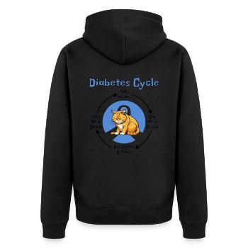 Diabetes Circle - T-shirt pour les diabétiques et les amoureux des chats - Veste à capuche bio Premium Unisexe - noir - Dos - Nico (187cm)
