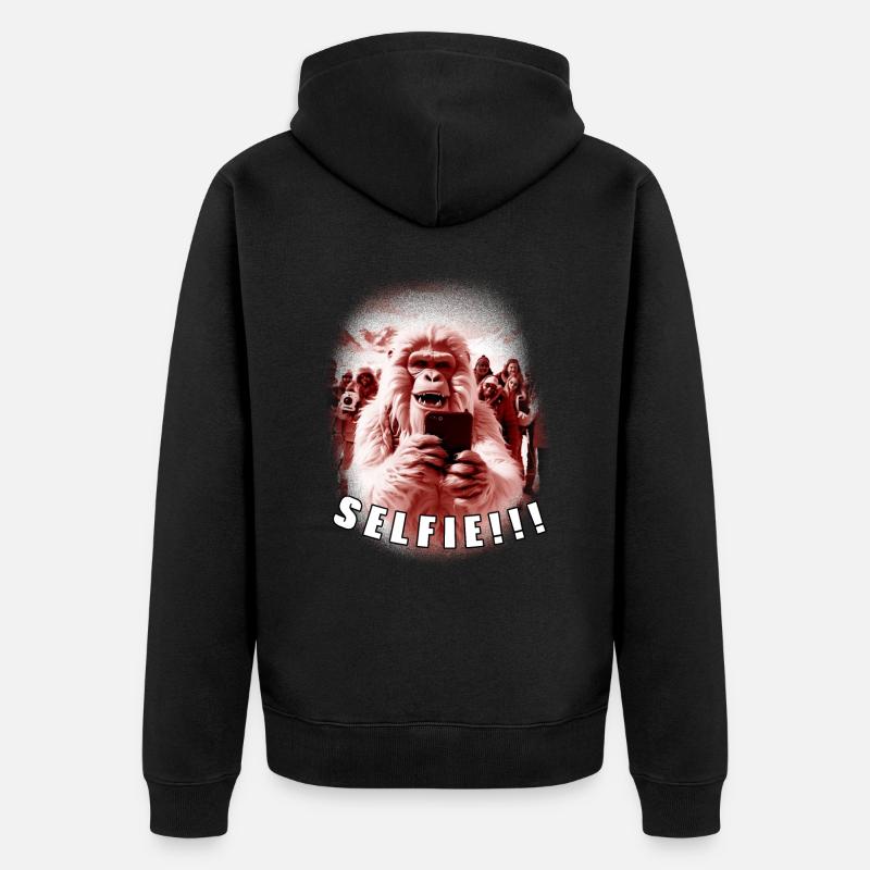 Selfie de Yéti - Veste à capuche bio Premium Unisexe - noir