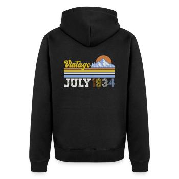 90th Birthday Original July 1934 Born 1934 - Unisex Premium Organic Zip Hoodie - black - Back - Nico (187cm)