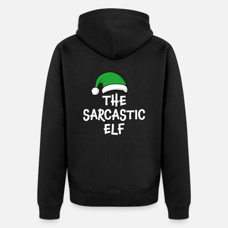 L’elfe sarcastique - Veste à capuche bio Premium Unisexe - noir