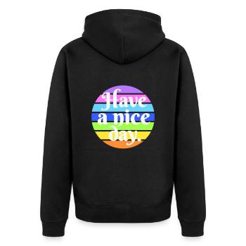 Bonne journée - Veste à capuche bio Premium Unisexe - noir - Dos - Nico (187cm)