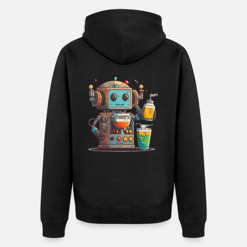 Robot mixologue - Veste à capuche bio Premium Unisexe - noir