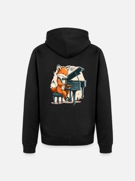 Musikalischer Fuchs - Unisex Premium Bio Zip Hoodie - Schwarz