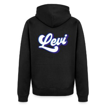 Levi | Colors changeable - Unisex Premium Organic Zip Hoodie - black - Back - Nico (187cm)