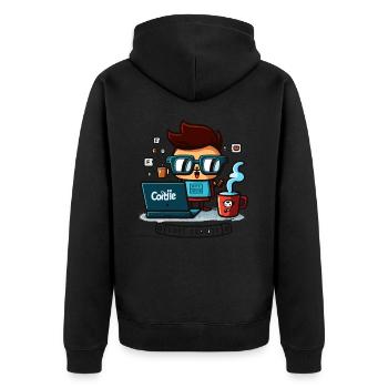 Alimentez votre codage avec de la caféine! - Veste à capuche bio Premium Unisexe - noir - Dos - Nico (187cm)