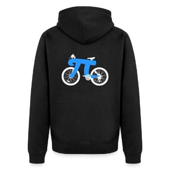 Pi Fahrrad Mathe - Unisex Premium Bio Zip Hoodie - Schwarz - Hinten - Nico (187cm)