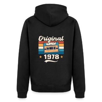 Born Gift Original 1978 Gift Idea 1978 - Veste à capuche bio Premium Unisexe - noir - Dos - Nico (187cm)