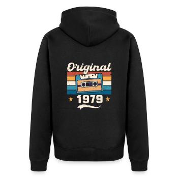 Born Gift Original 1979 Gift Idea 1979 - Veste à capuche bio Premium Unisexe - noir - Dos - Nico (187cm)