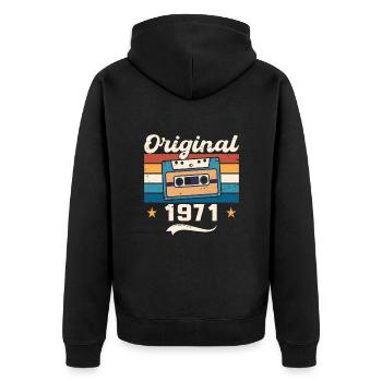 Born Gift Original 1971 Gift Idea 1971 - Veste à capuche bio Premium Unisexe - noir - Dos - Nico (187cm)