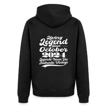 Es war einmal eine Legende. oktober 2021 Geburts - Unisex Premium Bio Zip Hoodie - Schwarz - Hinten - Nico (187cm)