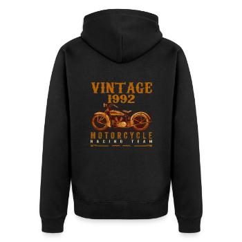 Les légendes sont nées en 1992 et conduisent des motos - Veste à capuche bio Premium Unisexe - noir - Dos - Nico (187cm)