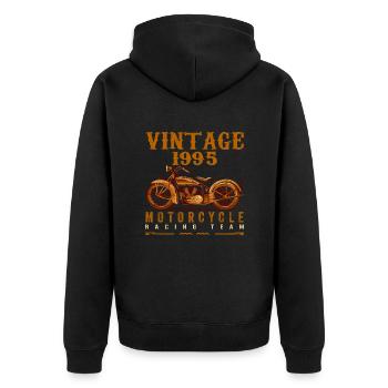 Legends were born in 1995 and ride motorcycles - Unisex Premium Organic Zip Hoodie - black - Back - Nico (187cm)