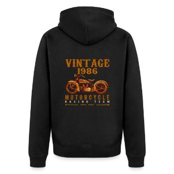 Les légendes sont nées en 1986 et conduisent des motos - Veste à capuche bio Premium Unisexe - noir - Dos - Nico (187cm)