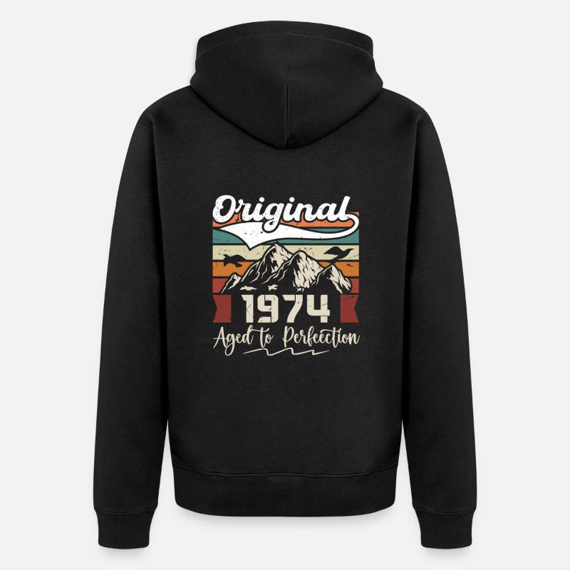 1974 - Cadeau né en 1974 - Veste à capuche bio Premium Unisexe - noir