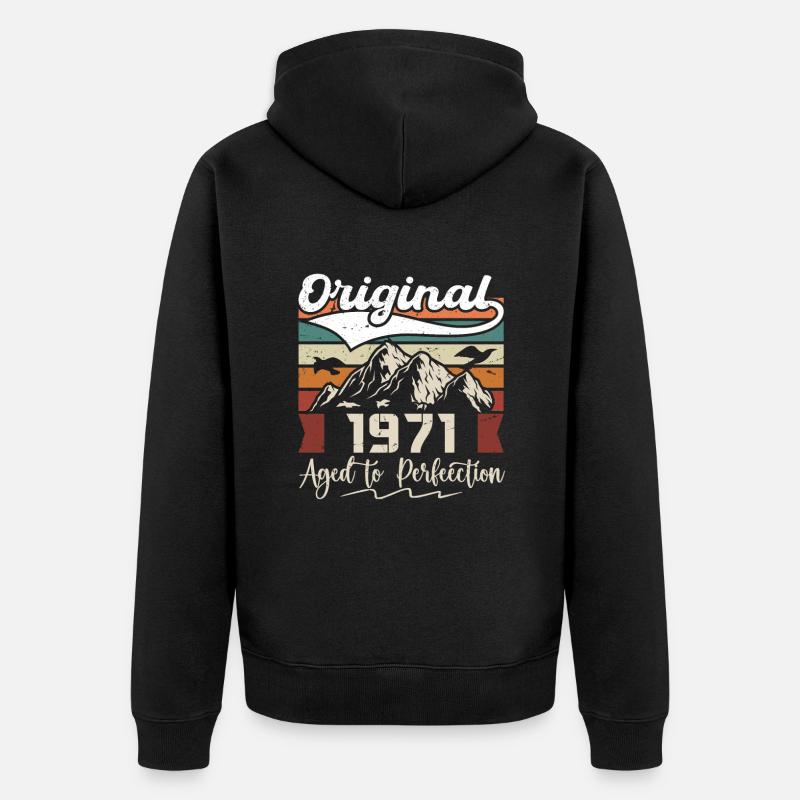 1971 - Cadeau né en 1971 - Veste à capuche bio Premium Unisexe - noir