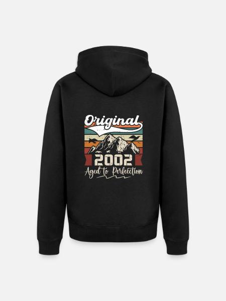 2002 - Cadeau né en 2002 - Veste à capuche bio Premium Unisexe - noir