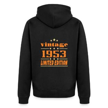 1953 Vintage Retro Birthday Bday Gift 1953 - Veste à capuche bio Premium Unisexe - noir - Dos - Nico (187cm)