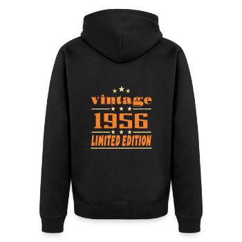 1956 Vintage Retro Birthday Bday Gift 1956 - Unisex Premium Organic Zip Hoodie - black - Back - Nico (187cm)