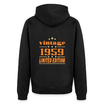 1959 Vintage Retro Birthday Bday Gift 1959 - Veste à capuche bio Premium Unisexe - noir - Dos - Nico (187cm)