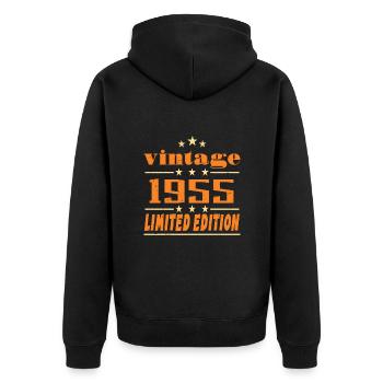 1955 Vintage Retro Birthday Bday Gift 1955 - Veste à capuche bio Premium Unisexe - noir - Dos - Nico (187cm)