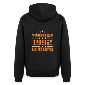 1992 Vintage Retro Birthday Bday Gift 1992 - Unisex Premium Organic Zip Hoodie - black - Back - Nico (187cm)