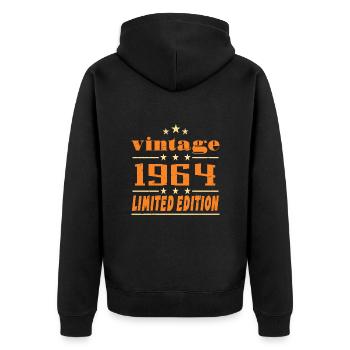 1964 Vintage Retro Birthday Bday Gift 1964 - Veste à capuche bio Premium Unisexe - noir - Dos - Nico (187cm)