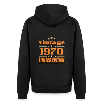 1970 Vintage Retro Birthday Bday Gift 1970 - Veste à capuche bio Premium Unisexe - noir - Dos - Nico (187cm)