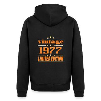 1977 Vintage Retro Birthday Bday Gift 1977 - Veste à capuche bio Premium Unisexe - noir - Dos - Nico (187cm)