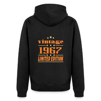 1967 Vintage Retro Birthday Bday Gift 1967 - Veste à capuche bio Premium Unisexe - noir - Dos - Nico (187cm)