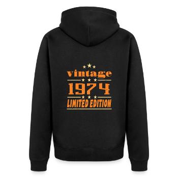 1974 Vintage Retro Birthday Bday Gift 1974 - Veste à capuche bio Premium Unisexe - noir - Dos - Nico (187cm)