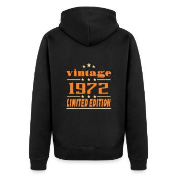 1972 Vintage Retro Birthday Bday Gift 1972 - Veste à capuche bio Premium Unisexe - noir - Dos - Nico (187cm)