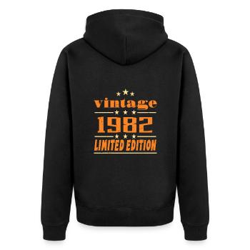 1982 Vintage Retro Birthday Bday Gift 1982 - Veste à capuche bio Premium Unisexe - noir - Dos - Nico (187cm)