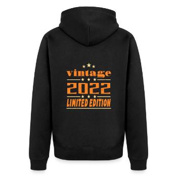 2022 Vintage Retro Birthday Bday Gift 2022 - Unisex Premium Organic Zip Hoodie - black - Back - Nico (187cm)
