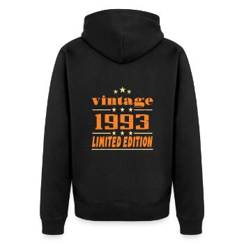 1993 Vintage Retro Birthday Bday Gift 1993 - Veste à capuche bio Premium Unisexe - noir - Dos - Nico (187cm)
