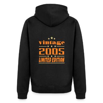 2005 Vintage Retro Geburtstag Bday Geschenk 2005 - Unisex Premium Bio Zip Hoodie - Schwarz - Hinten - Nico (187cm)