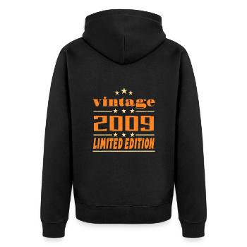 2009 Vintage Retro Birthday Bday Cadeau 2009 - Veste à capuche bio Premium Unisexe - noir - Dos - Nico (187cm)
