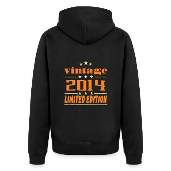 2014 Vintage Retro Geburtstag Bday Geschenk 2014 - Unisex Premium Bio Zip Hoodie - Schwarz - Hinten - Nico (187cm)
