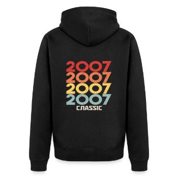 2007 Anniversary in classic vintage style 2007 - Unisex Premium Organic Zip Hoodie - black - Back - Nico (187cm)